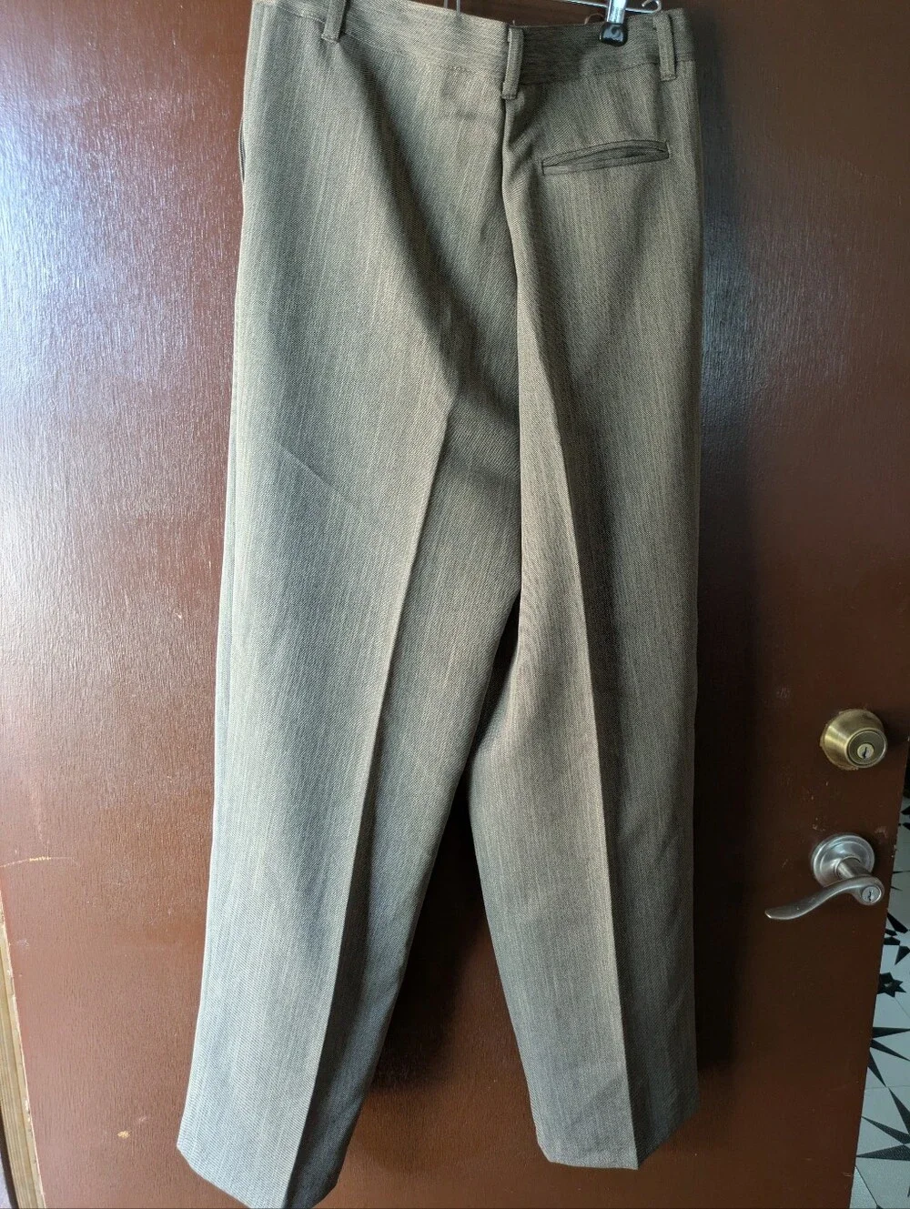 Men's High-Waist Pleated Trousers in Taupe